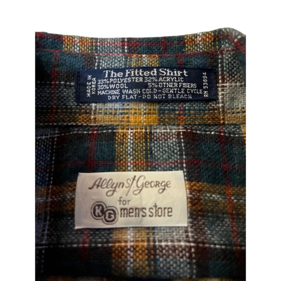 Vintage Allyn St George Mens M Plaid Wool Blend Shacket Shirt Made in Korea - Picture 7 of 12